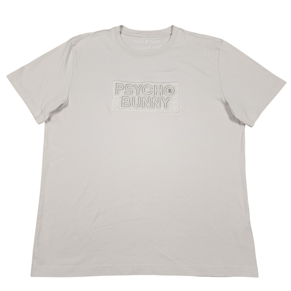 Psycho Bunny T-Shirt Mens L Gray Reflective Box Logo Pima Cotton Graphic Tee